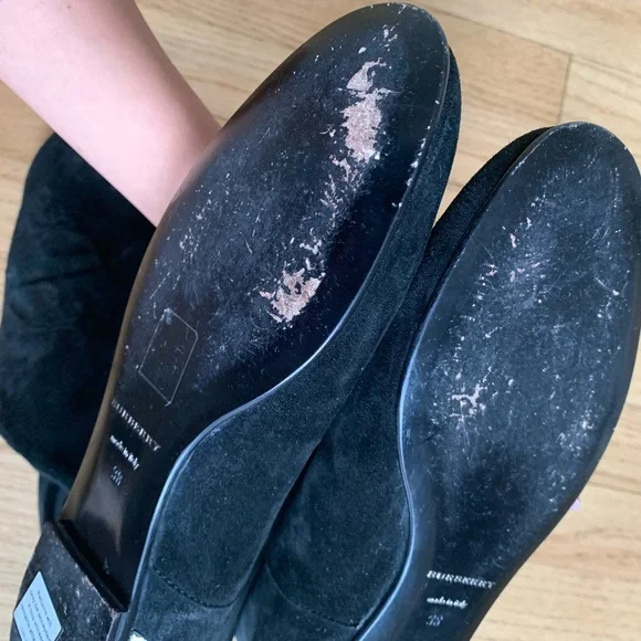 Authentic Burberry Black Suede Knee High Boots - Picture 15 of 16